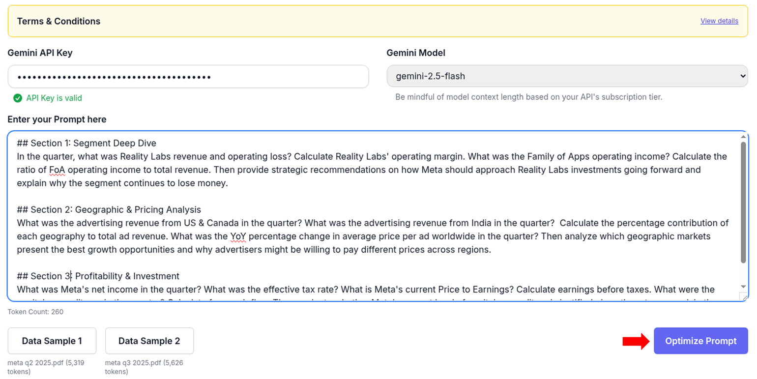 Enter the prompt and upload two data samples